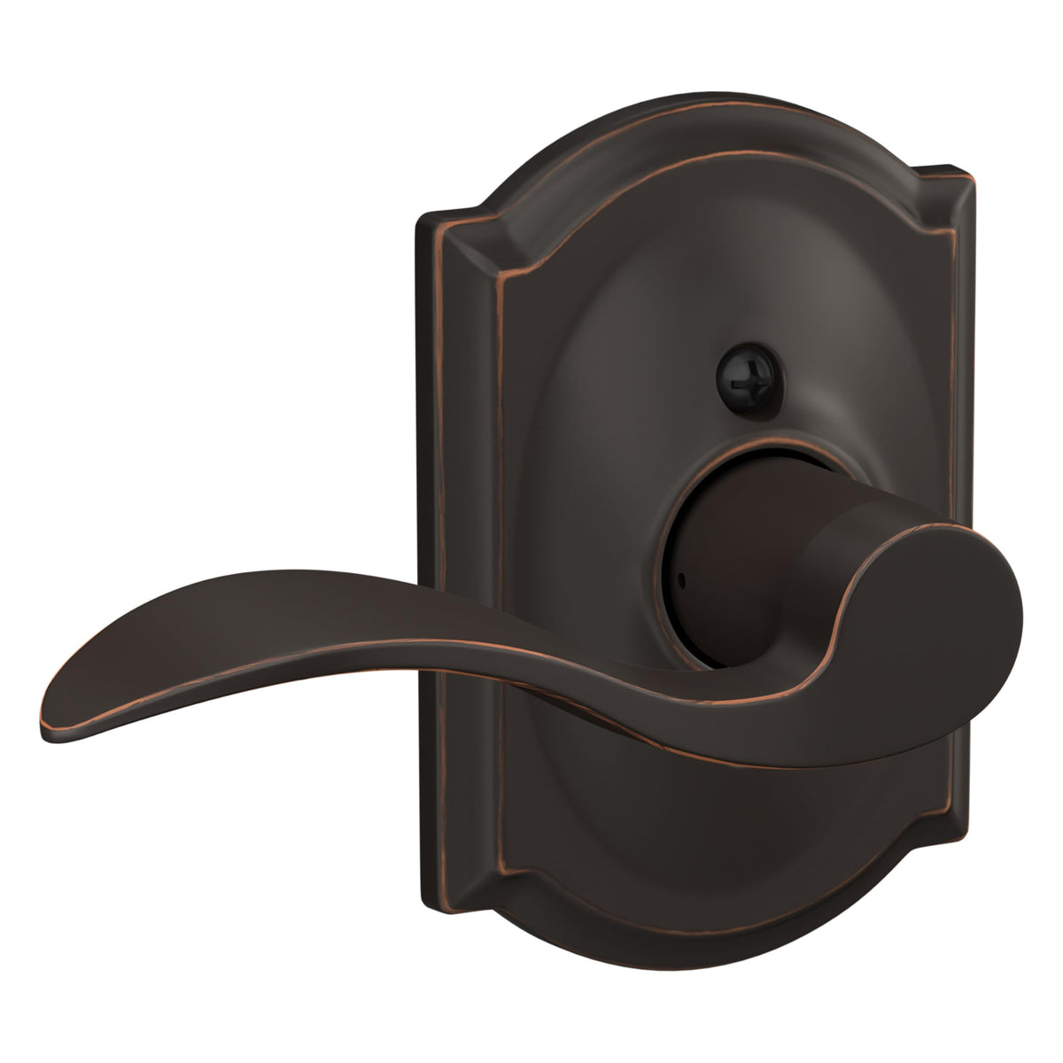 Schlage F170 ACC 716 CAM RH Accent with Camelot Rose Left Hand Half Dummy Trim Lever, Aged Bronze Finish