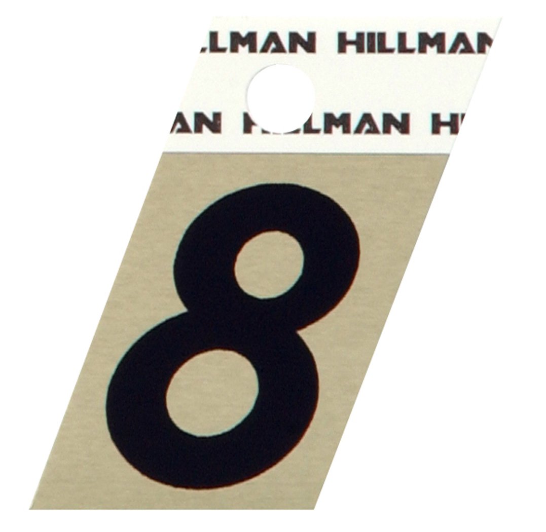 HILLMAN 1.5" Black/Gold #8 Adhesive Number