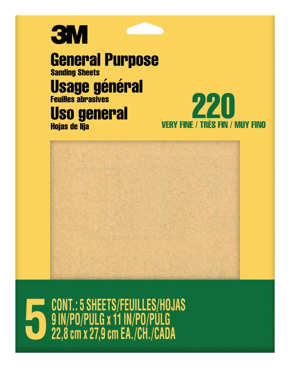 3M 9000NA 9" X 11" Extra Fine Paint, Wood, Metal Sandpaper Sheets