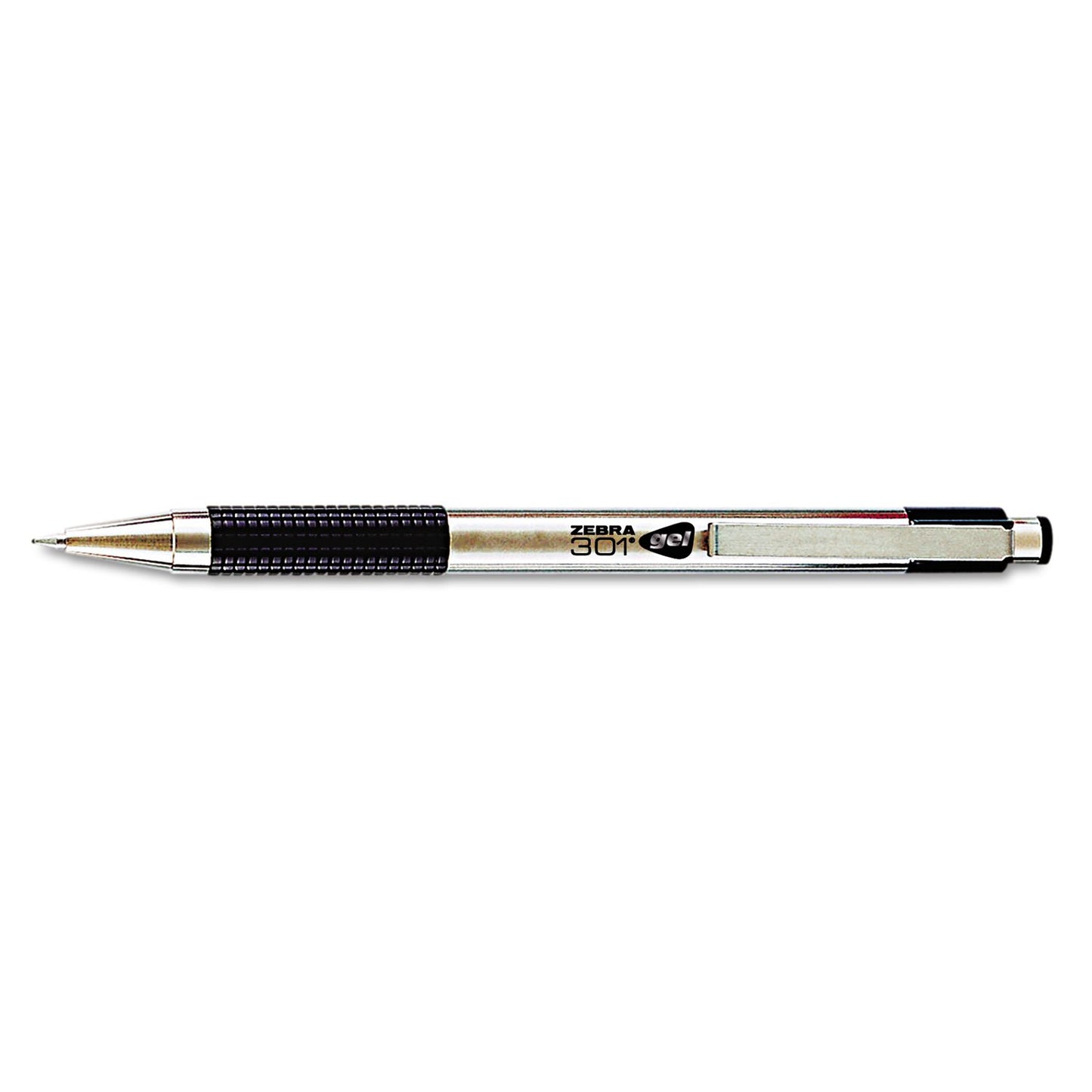 Zebra Gel Pen Retractable 0.7 Mm Black Ink Stainless Steel