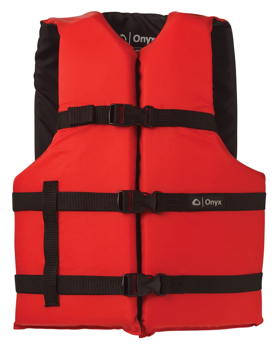 Onyx 103000-100-004-12 Universal Boating Life Jacket, Red
