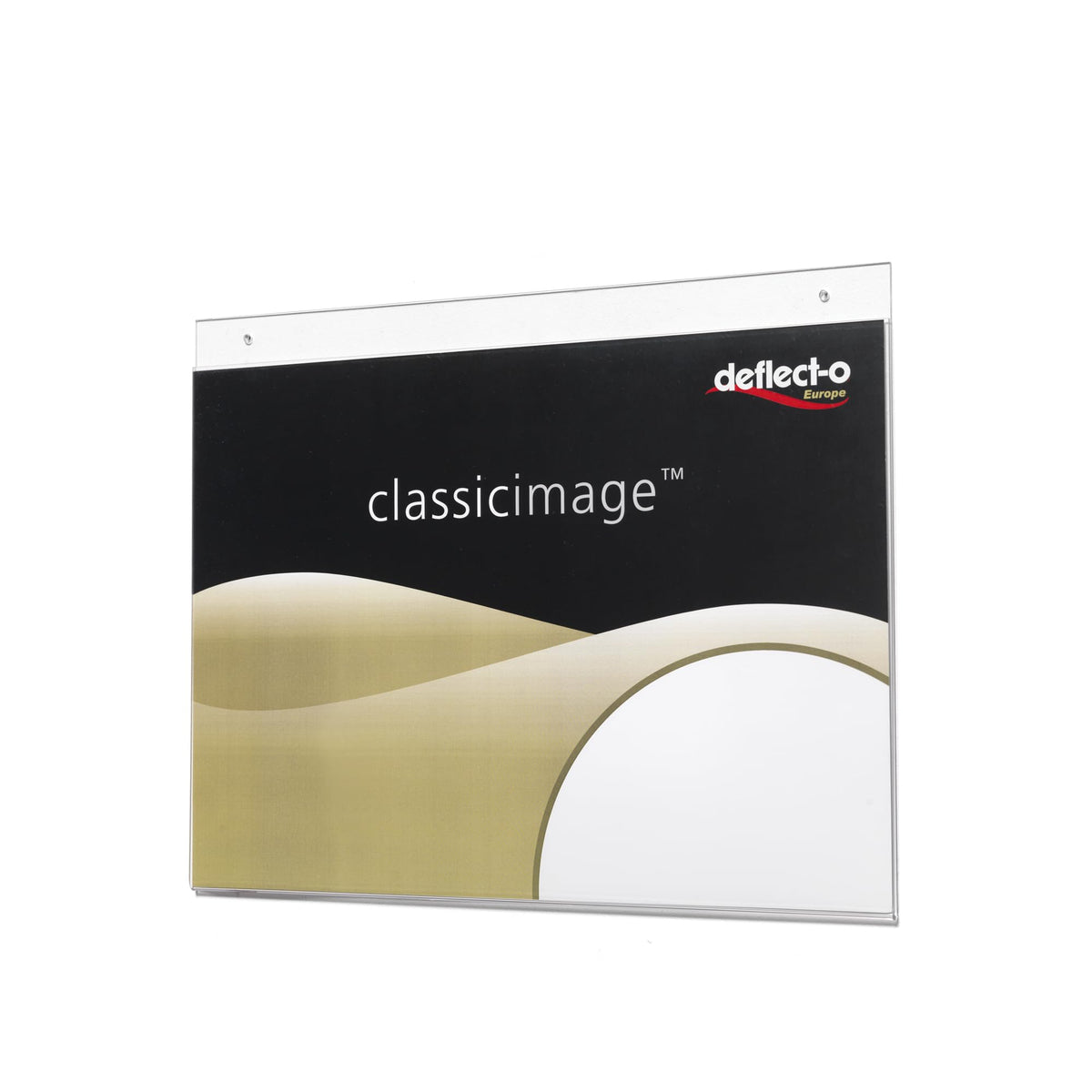 Deflecto A4 Landscape Wall Sign Holder - A4 Sign Holder - A4 Wall Mounted Document Holder - Poster Holder - Advertising Board Wall Display - Wall Mounted Letter Board Sign - Wall Message Board