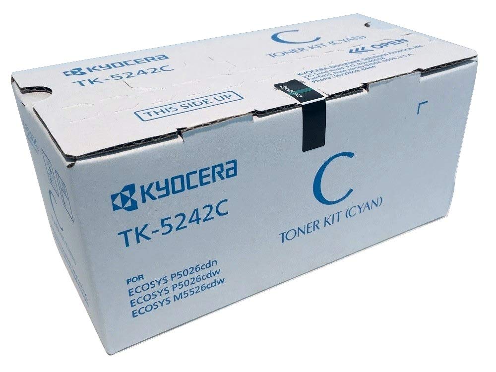 KYOCERA TK-5242C Cyan Toner Cartridge for M5526cdw/ P5026cdw Model Laser Printers (1T02R7CUSV)