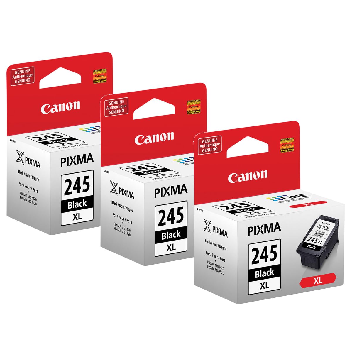 Canon PG-245 XL Black Ink Cartridge 3 Pack 12ml