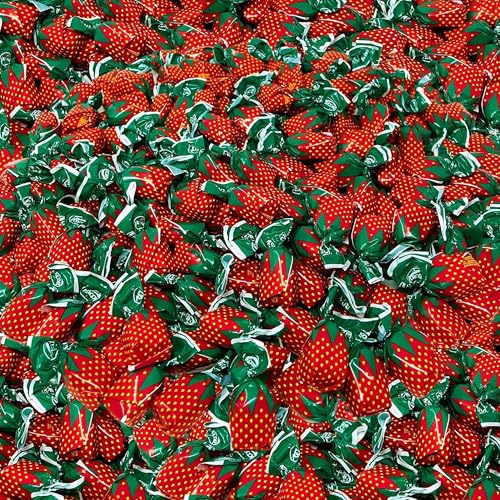 Strawberry Hard Candy with Real Fruit Pulp, 16 oz (1 LB) - Classic American Flavored Bon Bons, Individually Wrapped Vintage Snack Assortment 635936