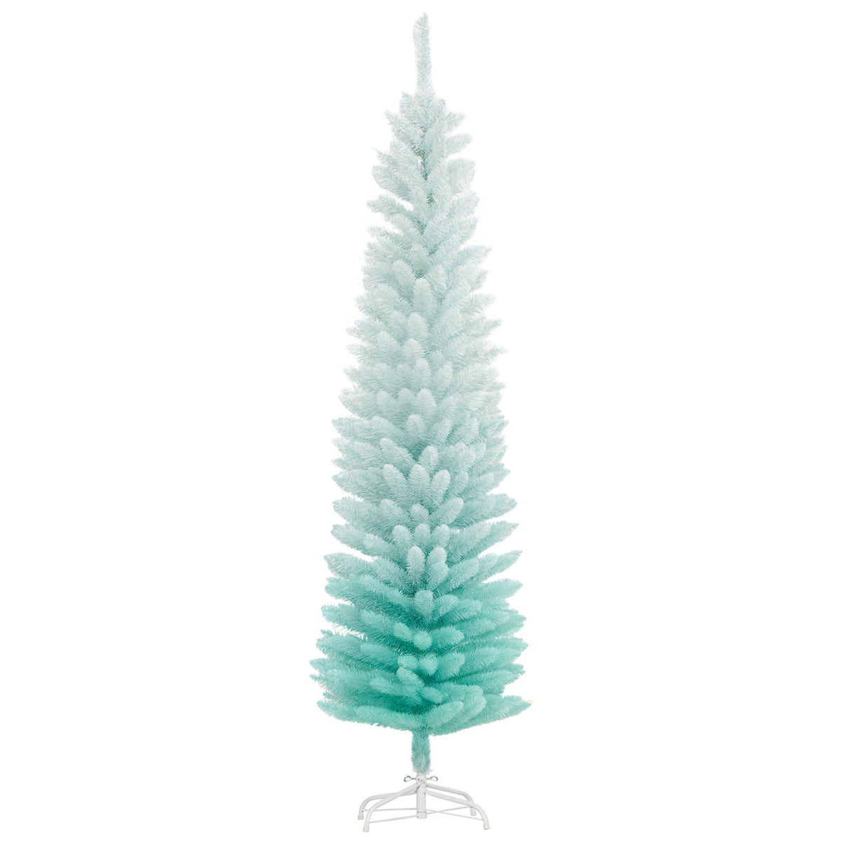 HOMCOM 5' Slim Gradient Blue Pencil Christmas Tree