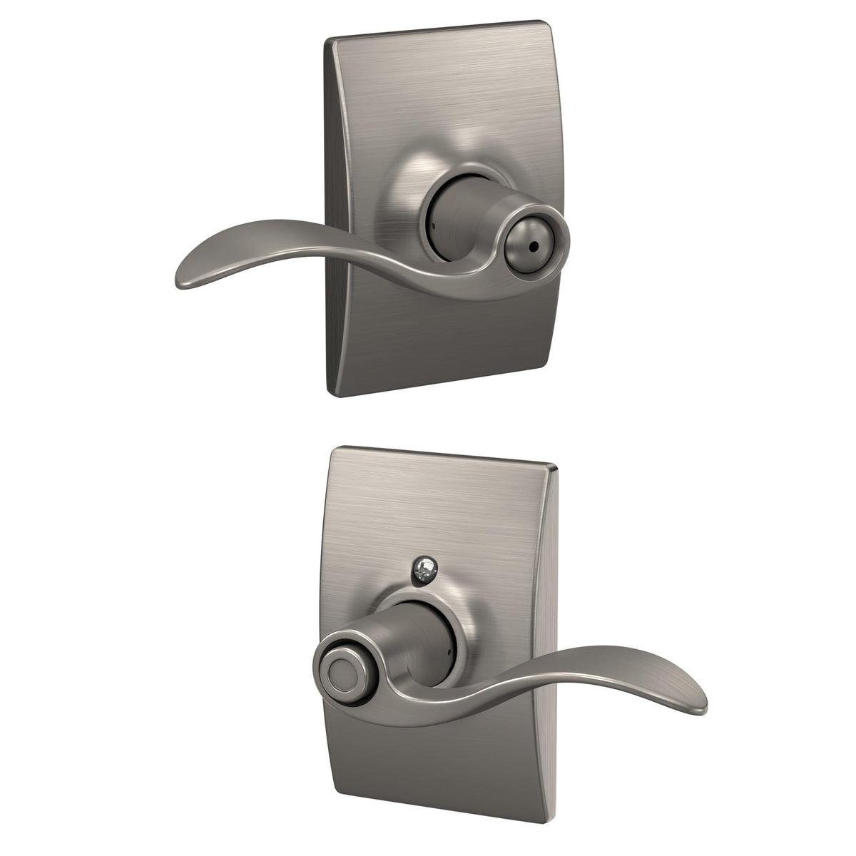 SCHLAGE F40 Acc 619 CEN Century Collection with Accent Privacy Lever, Satin Nickel