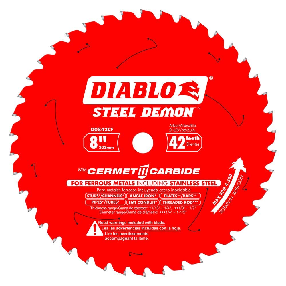 Diablo Steel Demon 8" 42T Ferrous Metal Blade 4-Pack