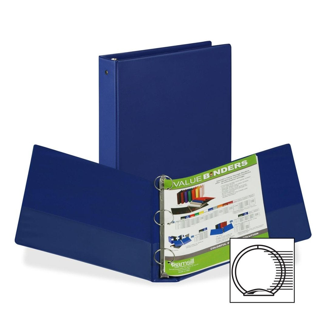 Samsill 3-Ring Binder 1.5" 300-Sheet Dark Blue