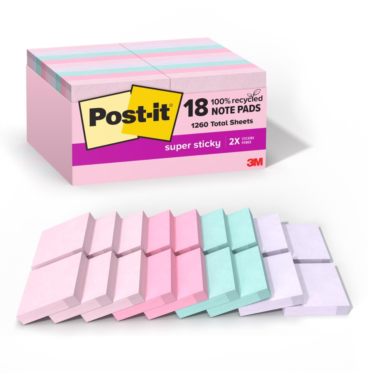 3M Post-it Super Sticky Mini Notes 1 7/8 x 1 7/8 in