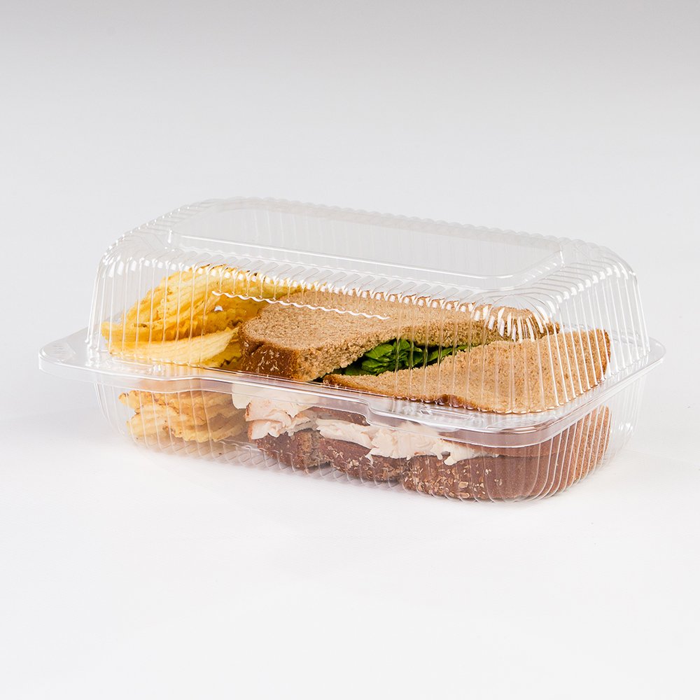 Detroit Clear Plastic Deli Sandwich Container 9x5.5x3.5 in, 500 ct