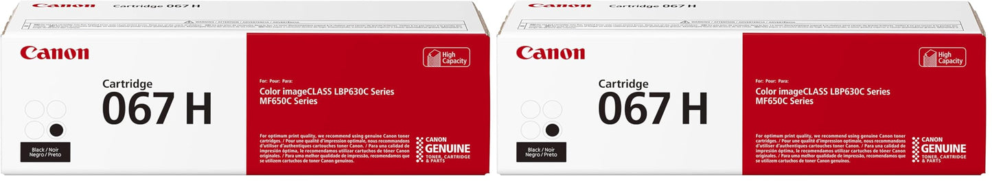 Canon Genuine 067 Black Toner Cartridge High Capacity Compatible with LBP633Cdw,LBP632Cdw,MF652Cdw,MF653Cdw,MF654Cdw,MF656Cdw,(Pack of 2)