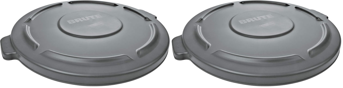 Rubbermaid Commercial Products Brute Trash Can Dome Lid, Gray, 32-Gallon, Compatible with The Heavy Duty 32 Gallon Garbage Bins (Pack of 2)