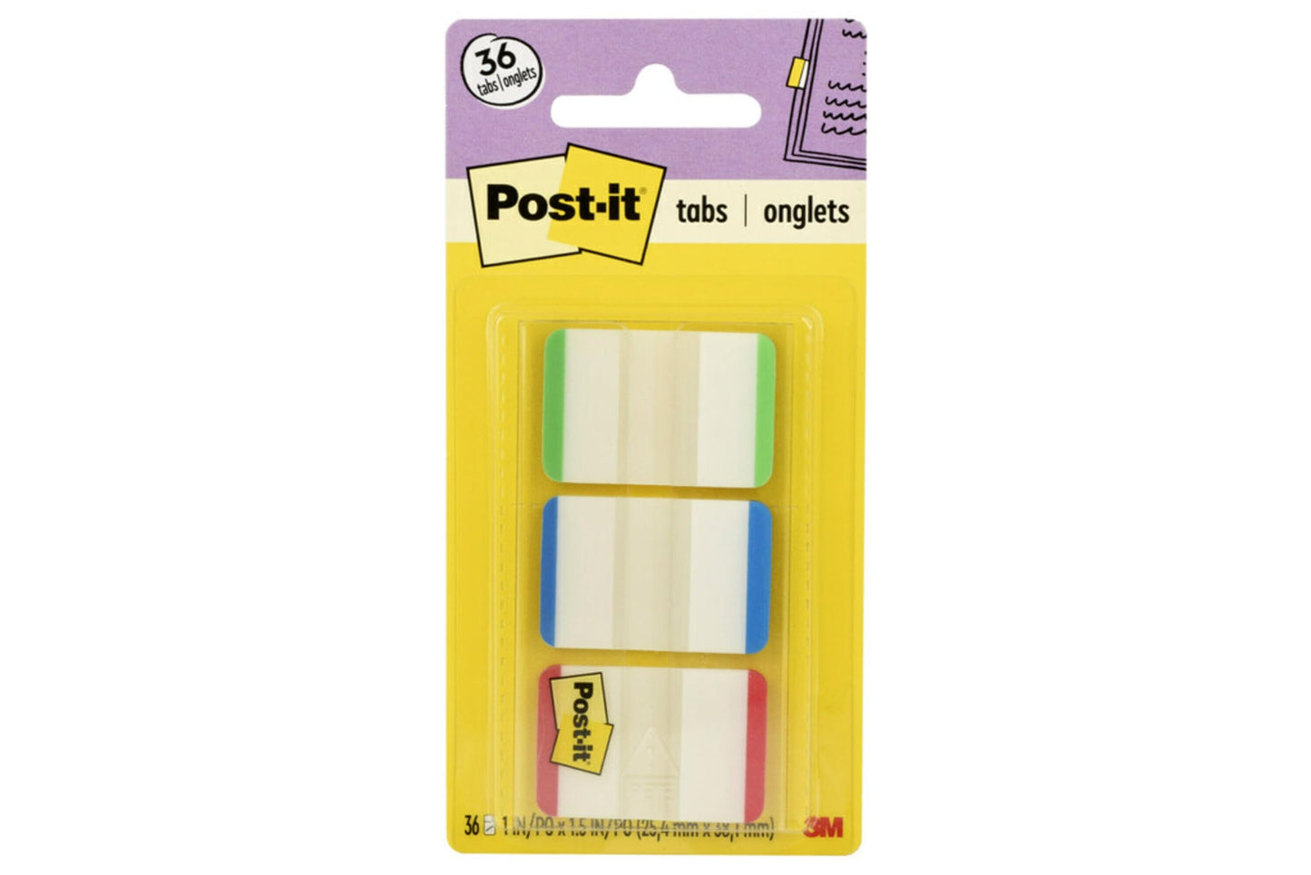 3M Post-it Tabs 1 in Lined 36-Pack 686L-GBRT