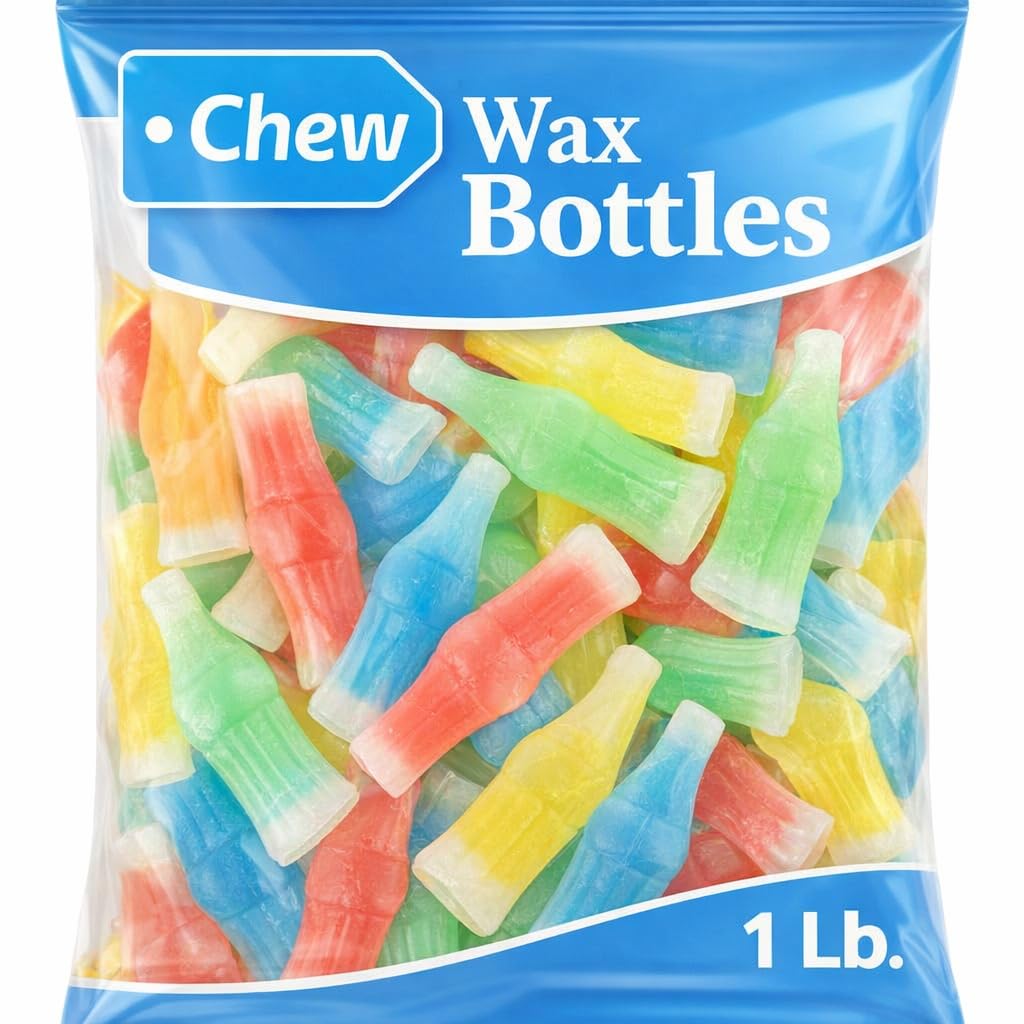 Wax Bottle Candy - 3 Pounds - Juice Filled Wax Candies - Kids Summer Party Candy - Candies for Pinatas, Parades, Goodie Bag Fillers - Bulk Candy