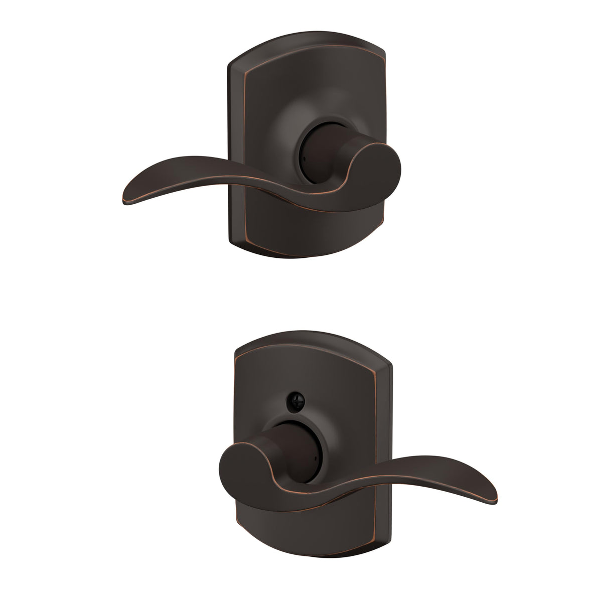 Schlage Accent Lever Greenwich Trim Aged Bronze