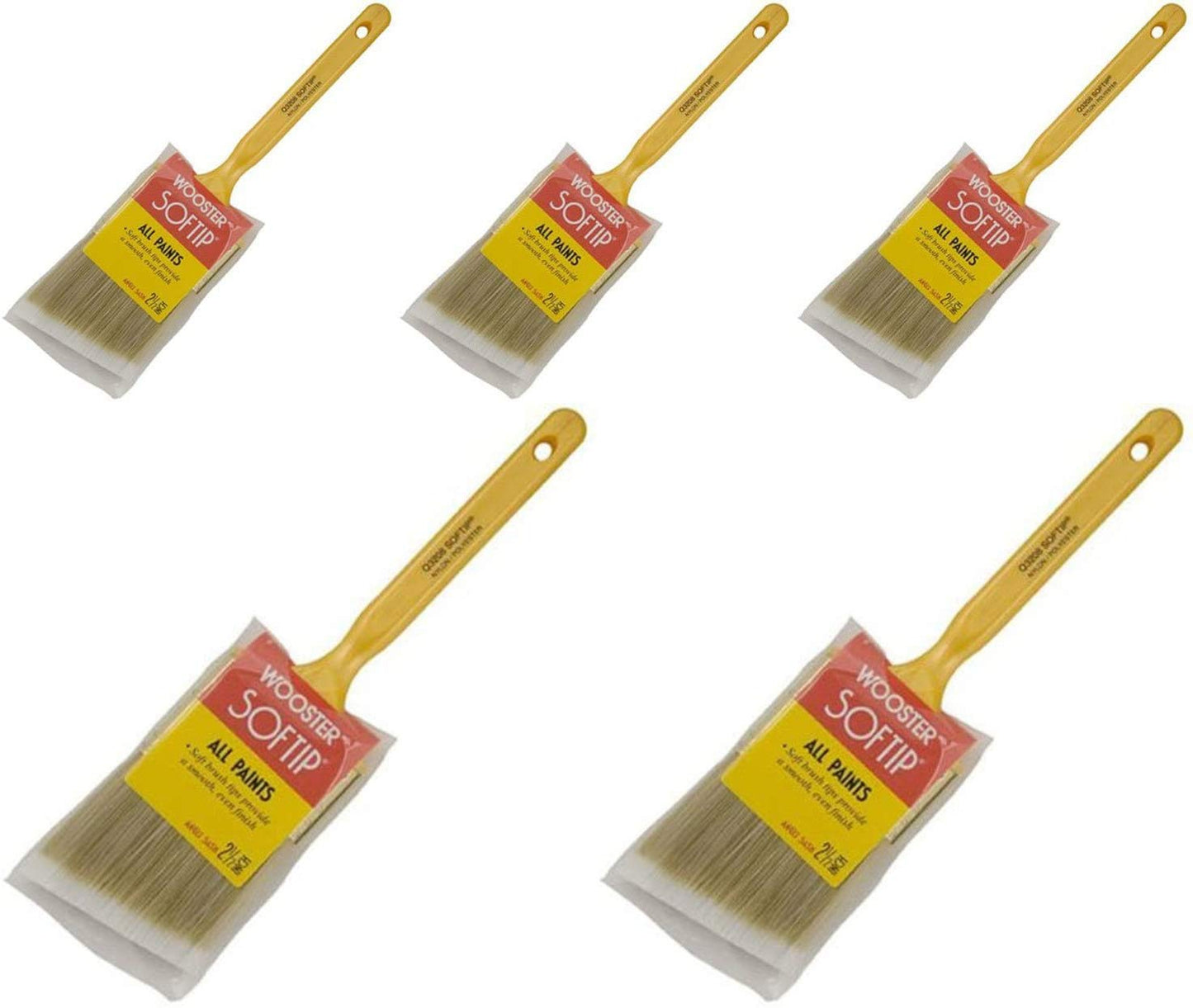 Wooster Softip Q3208-2½ Angle Sash Paintbrush 5-Pack