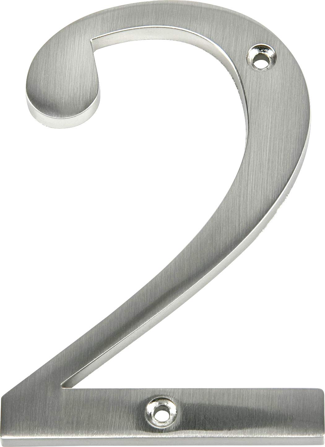 Hillman Distinctions Flush Mount House Number 2, 4" Nickel