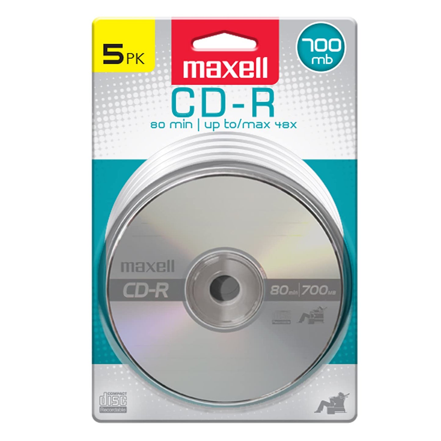 MAXELL CD Recordable 48X 5Pk -