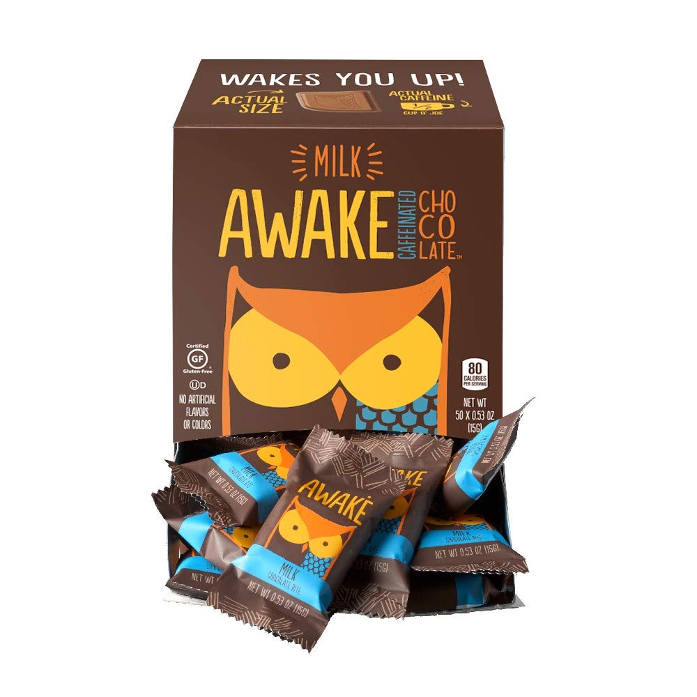 AWAKE Caffeinated Chocolate Energy Bites Milk Chocolate 50ct