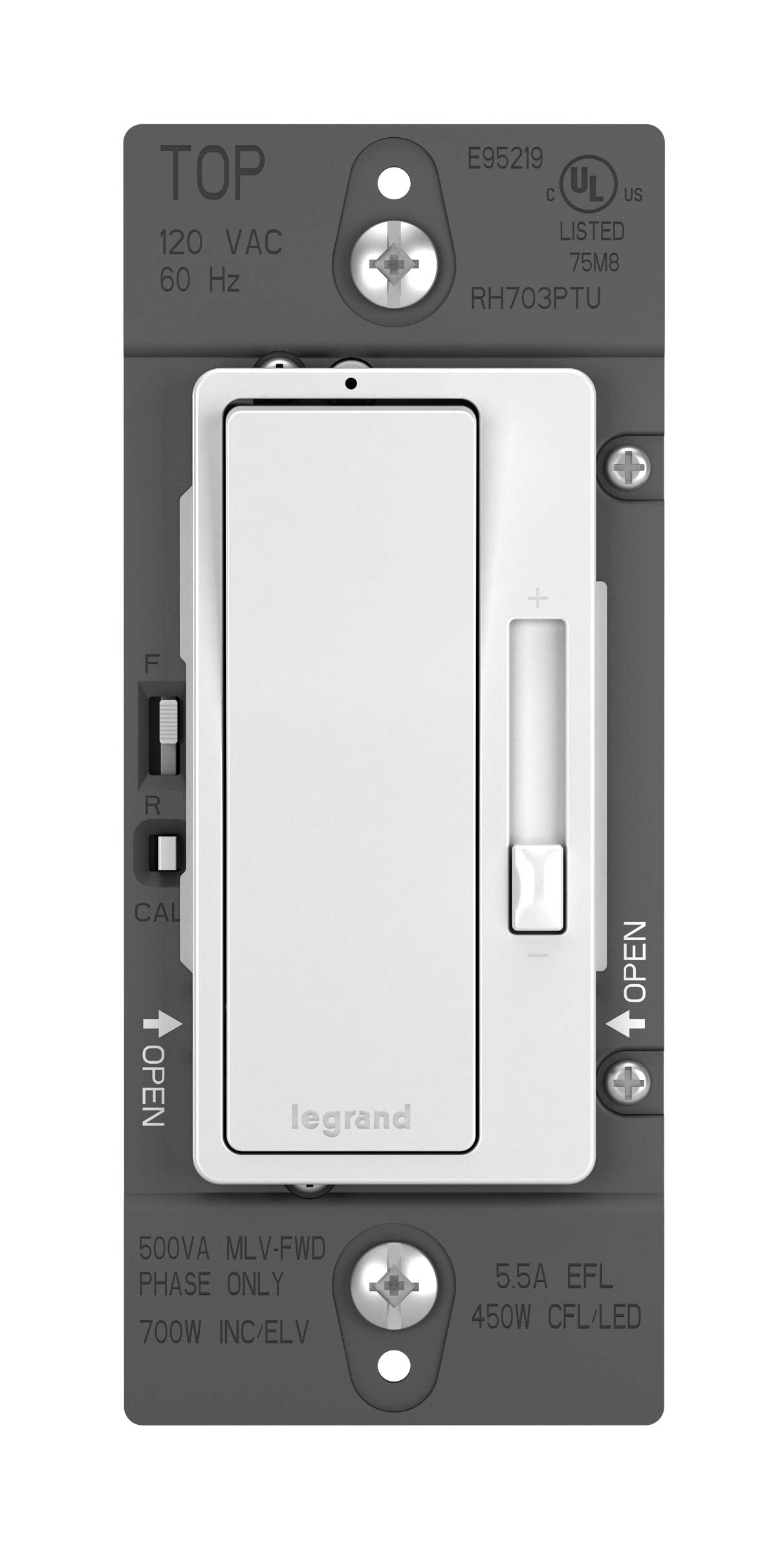 Legrand radiant RH703PTUW Universal Rocker Dimmer Switch White