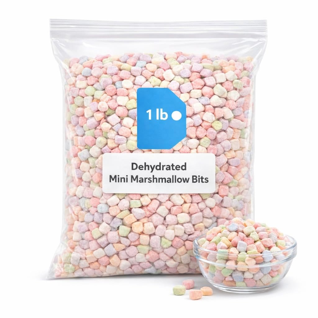 Dehydrated Cereal Marshmallows, 1 Pound Bulk Bag Mini Dehydrated Marshmallows, 673202