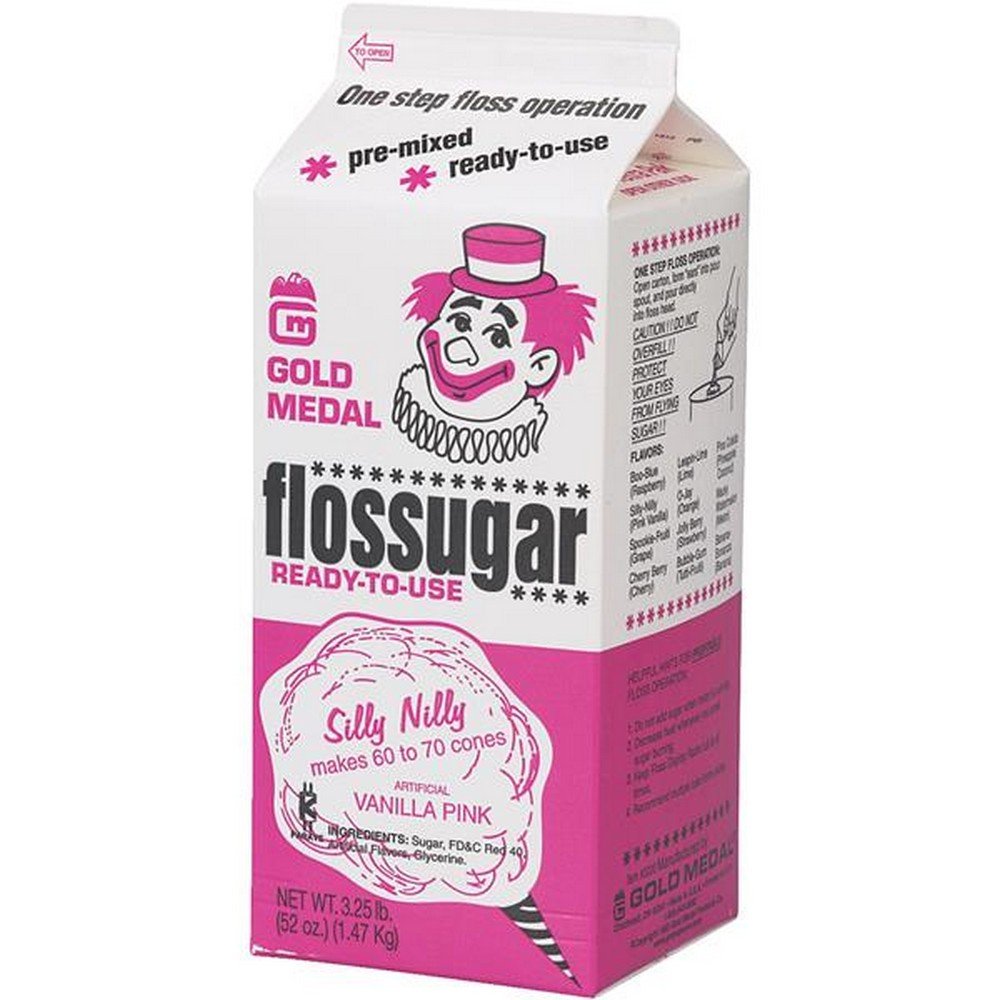 Gold Medal Vanilla Pink Cotton Candy Floss Sugar, 52 oz, 6 Pack
