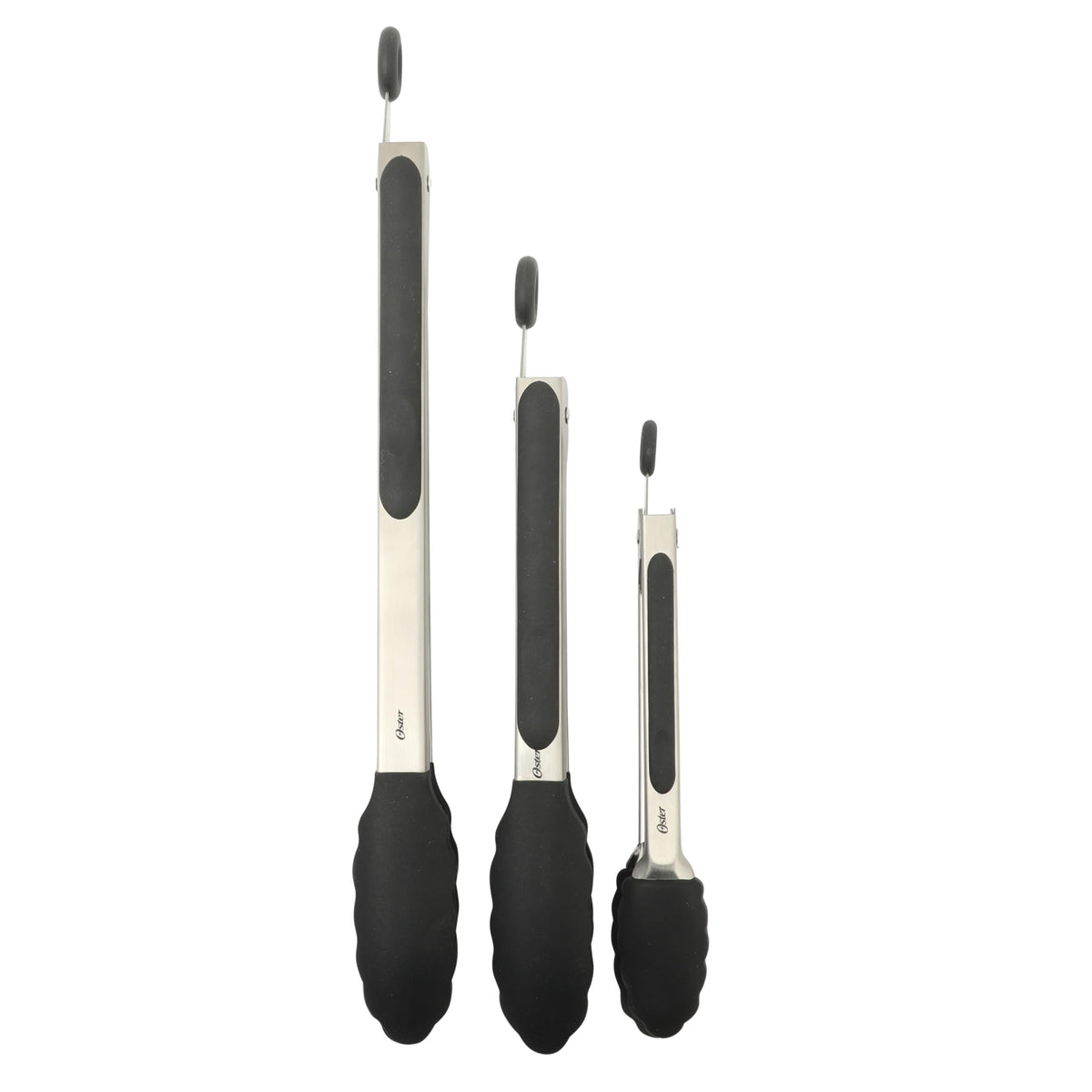 Oster 3-Piece Kitchen Tongs Set, 12"/9"/7"