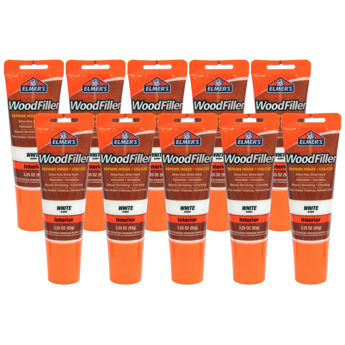 Elmer's E855 Carpenter's Wood Filler 3.25oz White 10-Pack