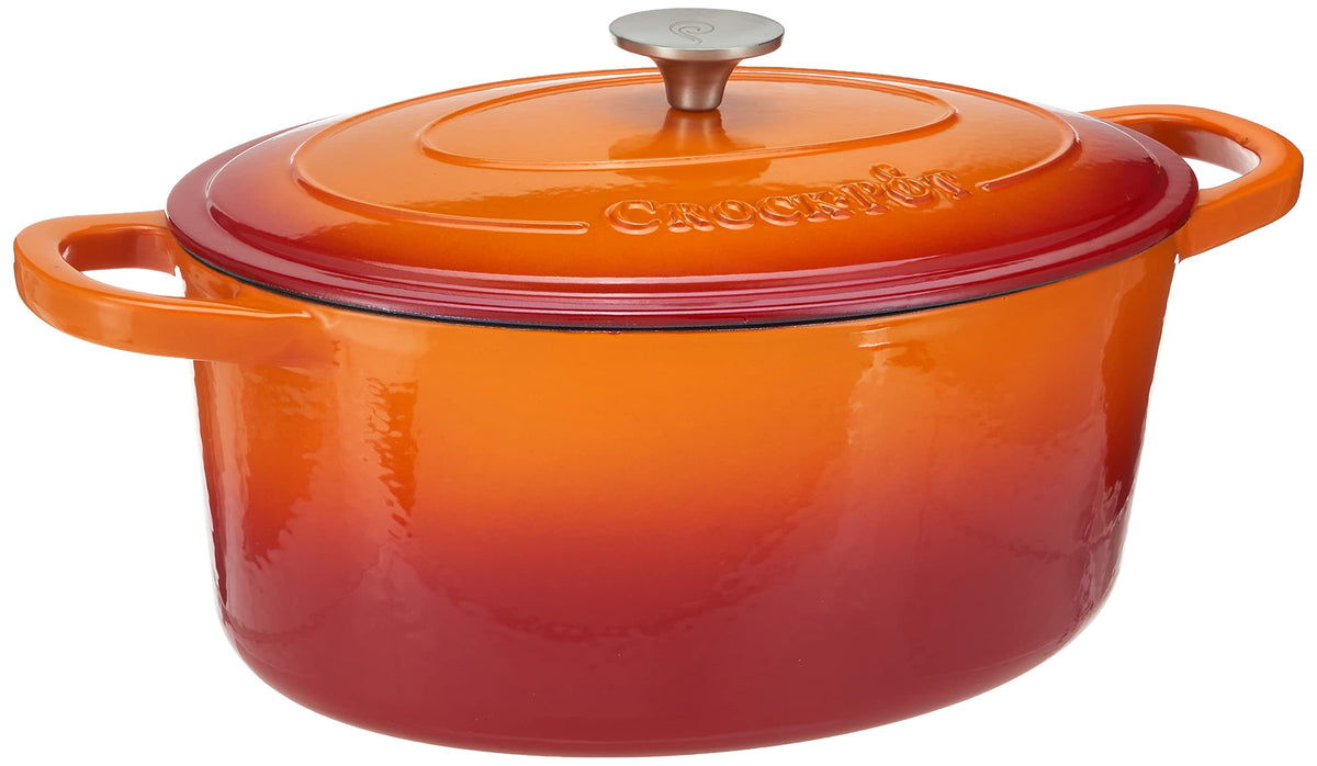 Crock-Pot Artisan 7-Quart Enameled Dutch Oven Sunset Orange