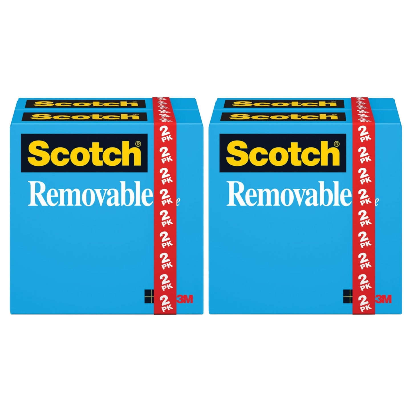 3M Scotch Wall-Safe Tape 3/4" x 650" 4 Rolls