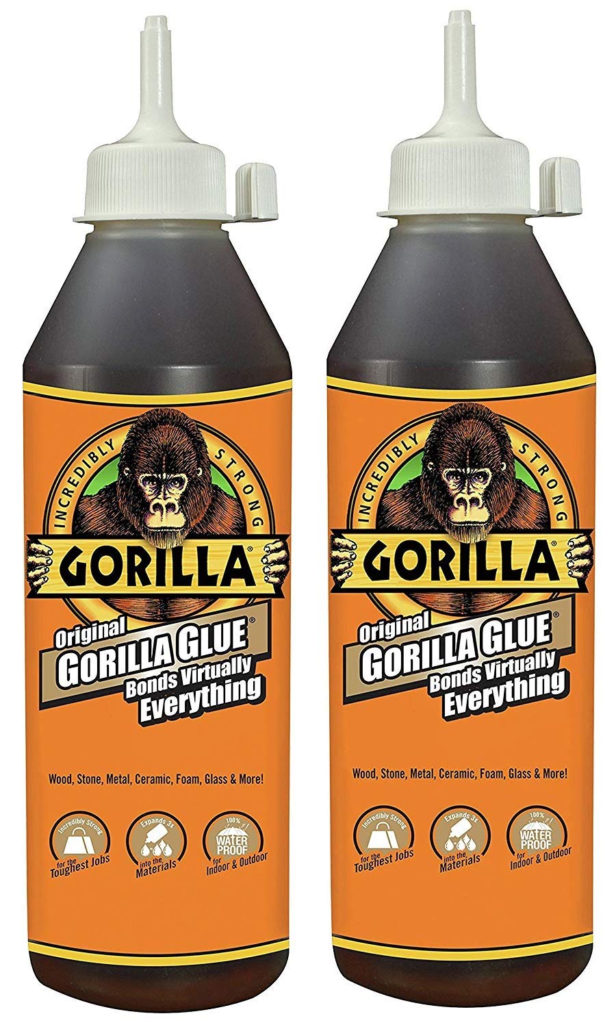 Gorilla Original Polyurethane Glue 18oz Twin Pack