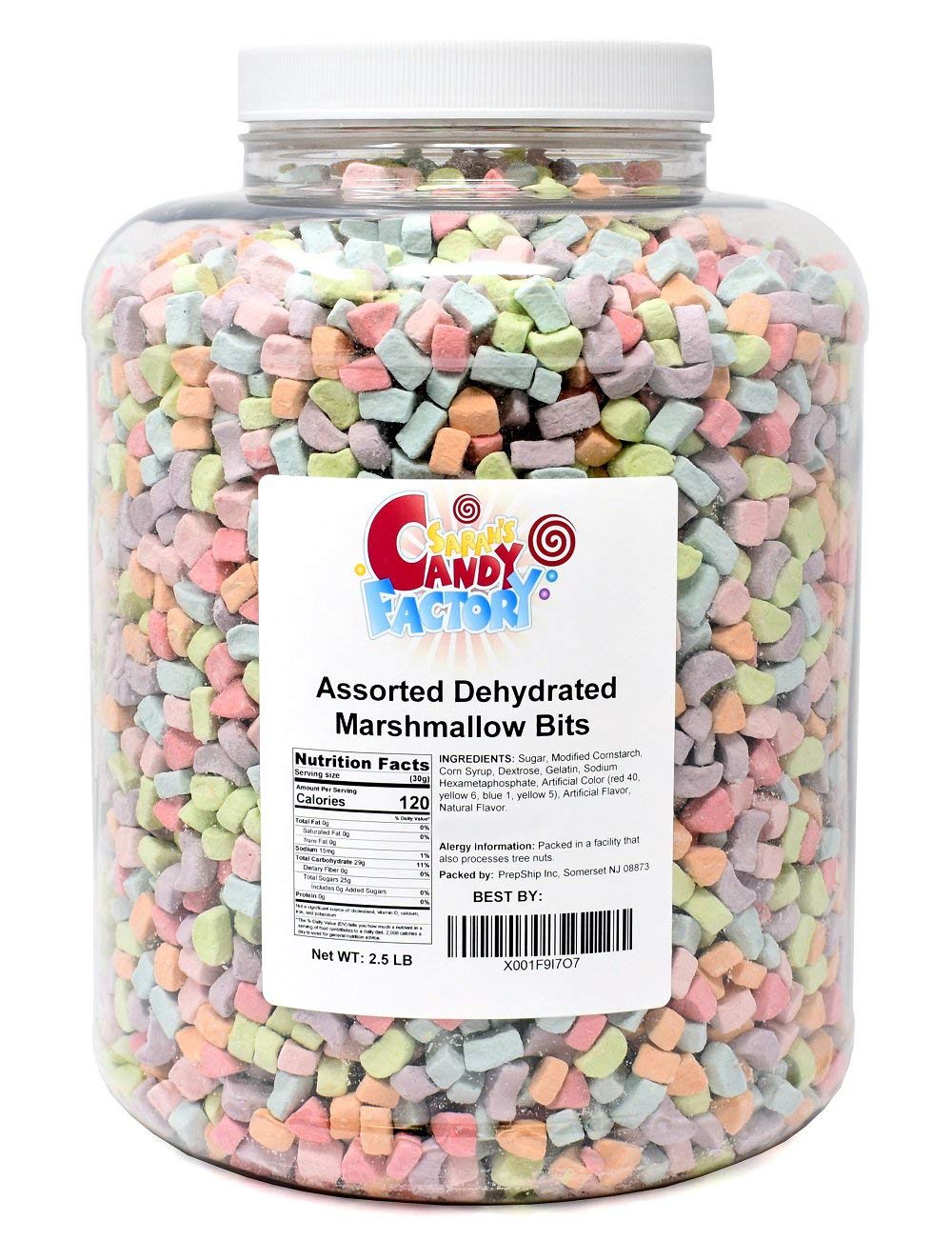 Assorted Dehydrated Marshmallow Bits in Jar (2.5 Pound (Pack of 1))