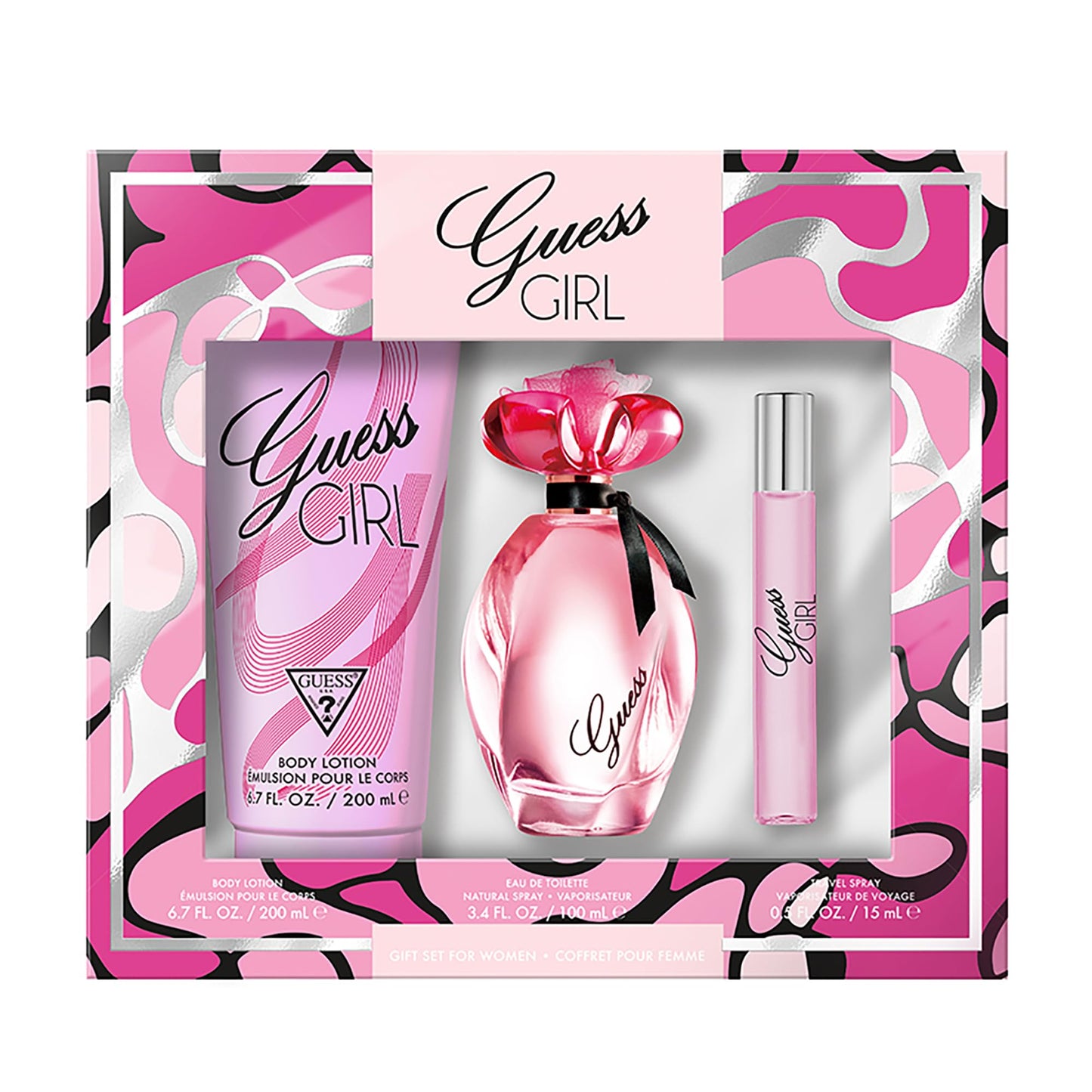 GUESS GIRL(W)(W/B)3PC SET(LI F