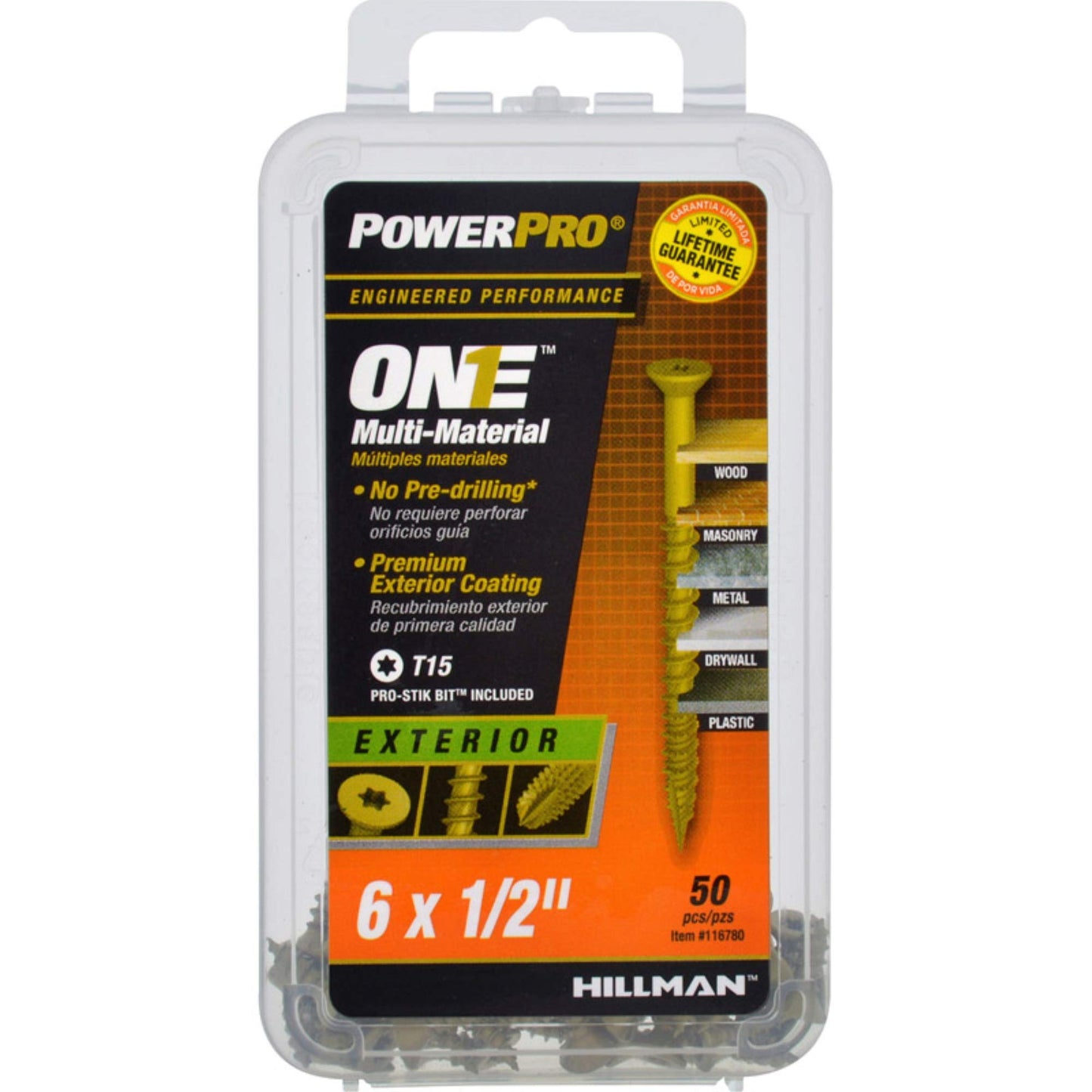 Hillman Power Pro One Exterior Screws #6 x 0.5 in 50-Pack