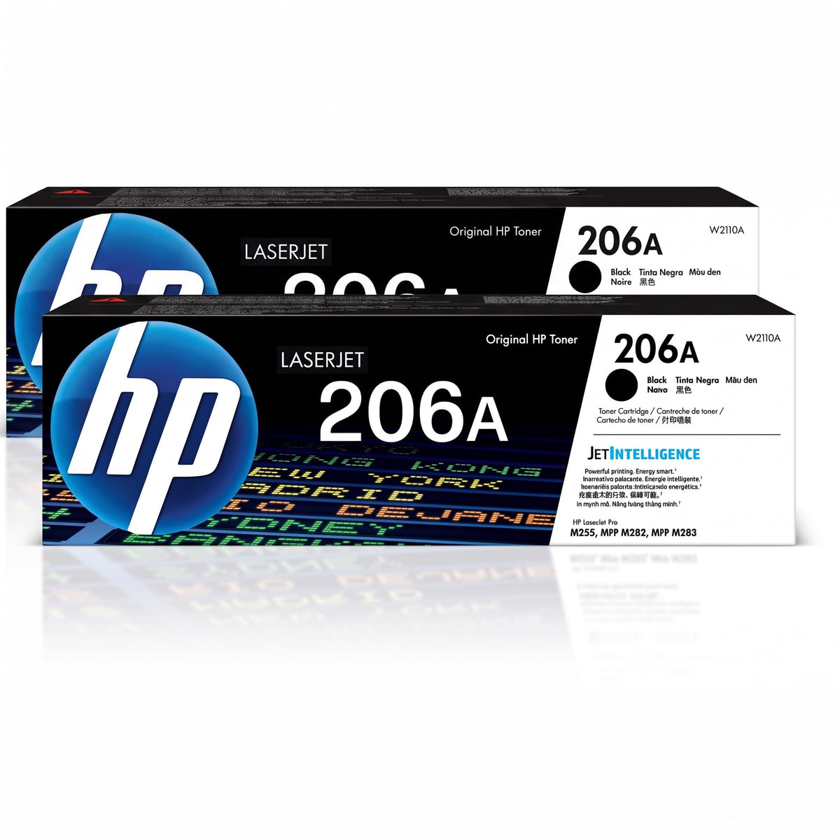 HP 206A Black Toner Cartridge | Works with Color LaserJet Pro M255, MFP M282, M283 Series | W2110A (2 Pack) (Black (2-Pack), 2-Pack)