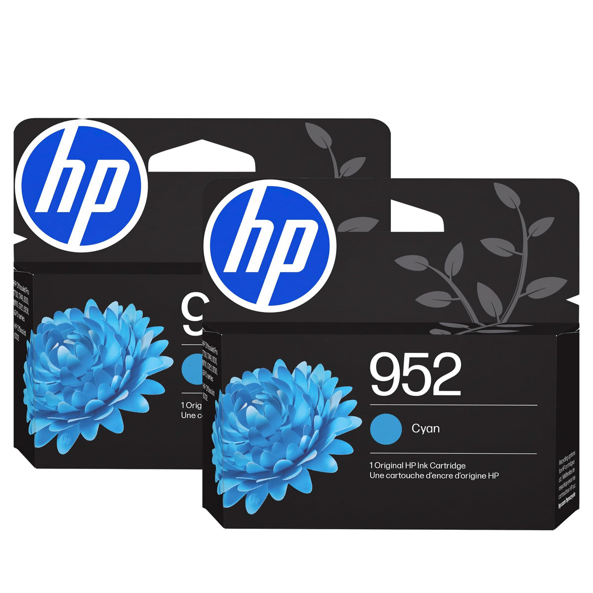 HP 952 Cyan Ink Cartridge | Works OfficeJet 8702,OfficeJet Pro 7720,7740,8210,8710,8720,8730,8740 Series | Eligible for Instant Ink-| L0S49AN,(Pack of 2)