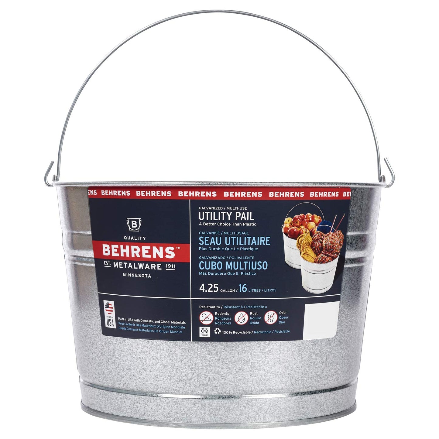 Behrens C17GS 4.25-Gallon Galvanized Steel Pail