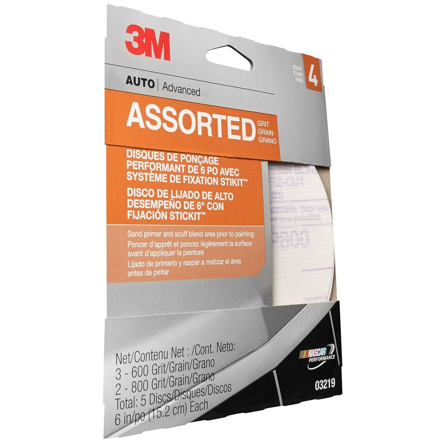 (03219) 6" Assorted Grit Performance Sanding Disc with Stikit Attachment, 1 DISC