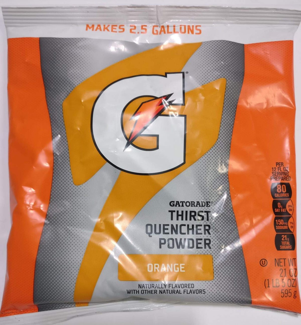 Gatorade Mix Pouches, Makes 2-1/2 Gal, 21 Oz. Flavor: Orange