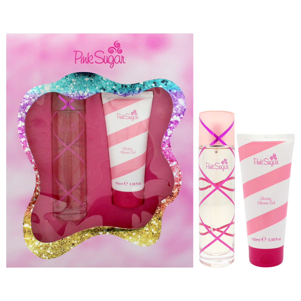 Aquolina Pink Sugar Gift Set 3.4oz EDT + Shower Gel