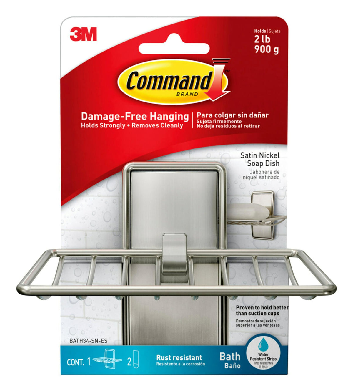 3M Command Satin Nickel Soap Dish Holder