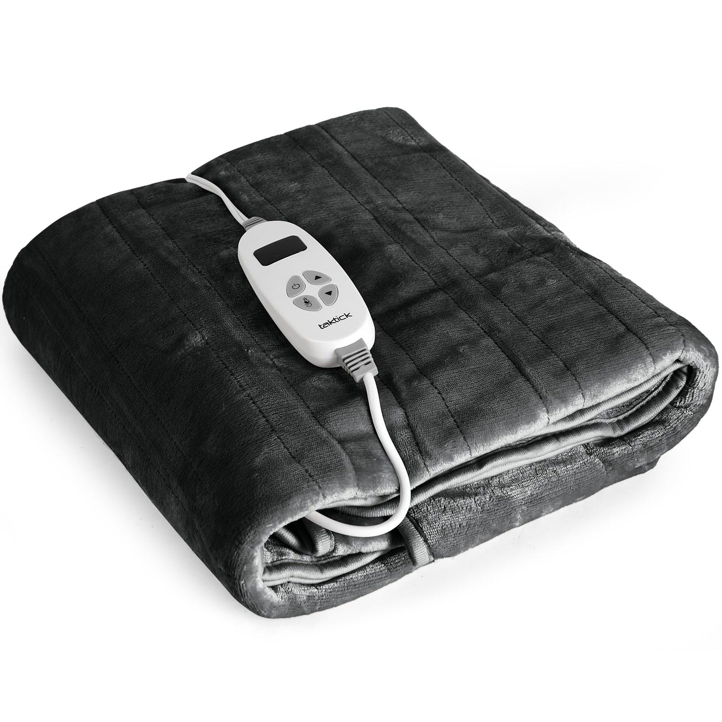 TAKTICK Electric Heated Throw Blanket, 50x60 Inch Size for Ultimate Comfort, Stay Warm and Cozy with This Heated Throw Blanket, Perfect Electric Blanket for Chilly Nights (Dark Gray)