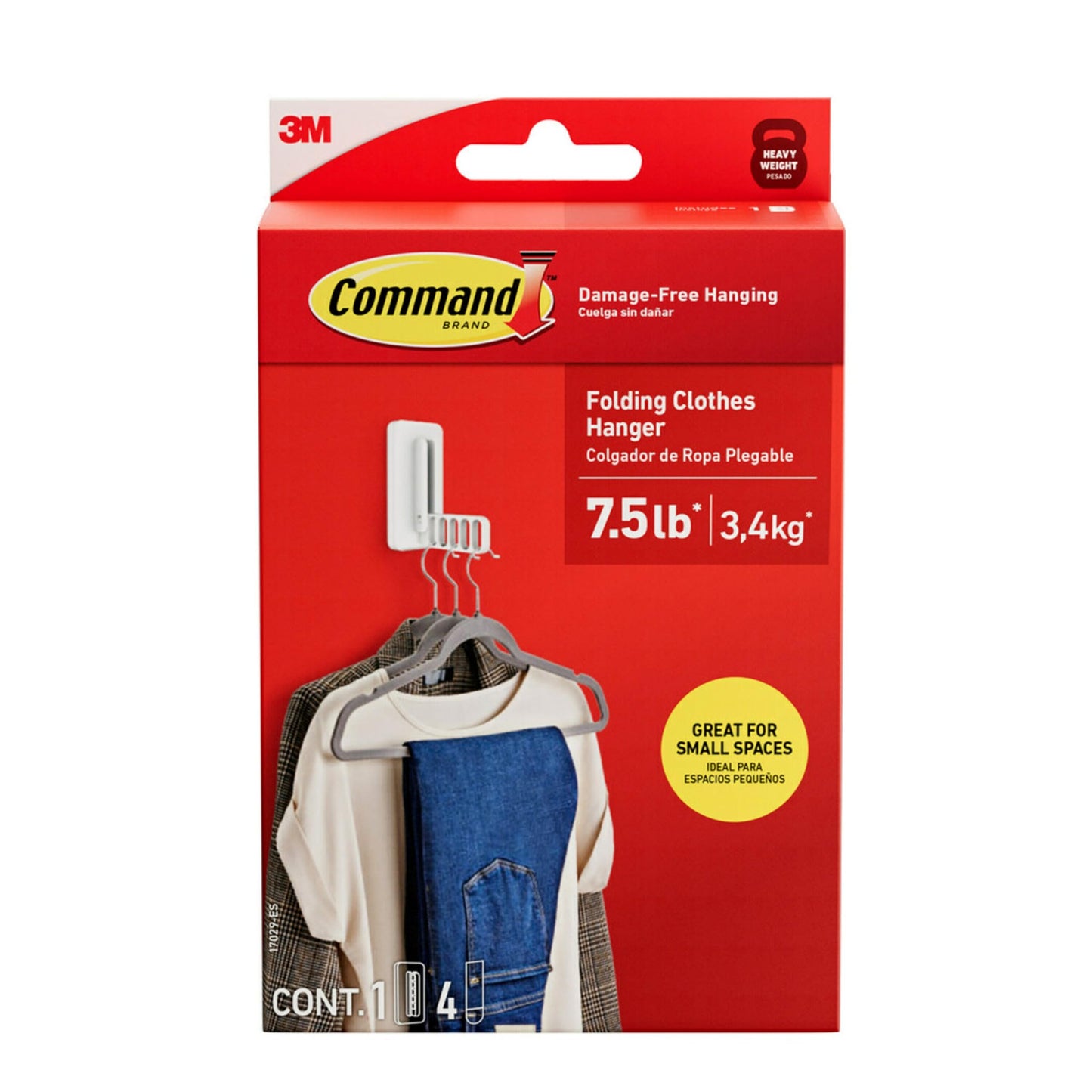 Command Folding Clothes Hanger, 5-Rung, 7.5lb Capacity