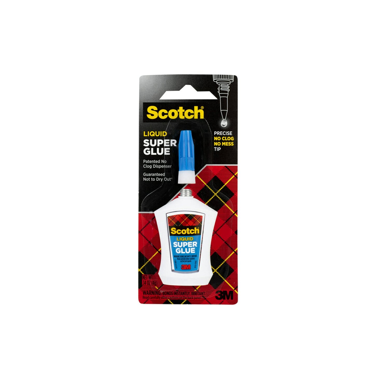 Scotch Super Glue Liquid, Precision Applicator, Fast-Drying, 0.14 oz, Clear, Bonds Plastic, Wood, Metal, Ceramic, Leather, Rubber and More, Single Unit