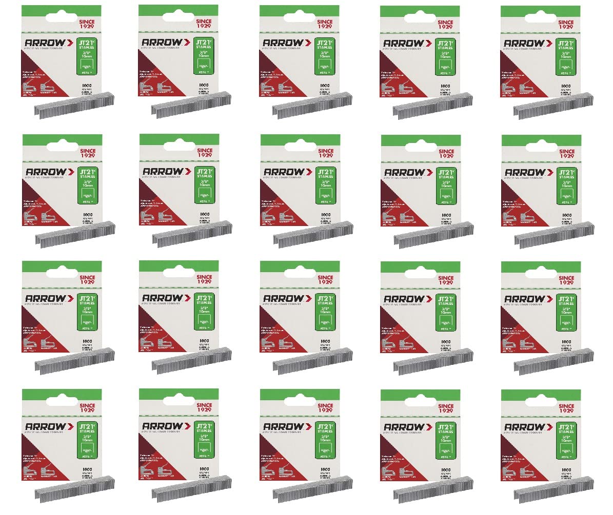 Arrow Fastener JT21 3/8-Inch Staples 1000-Pack