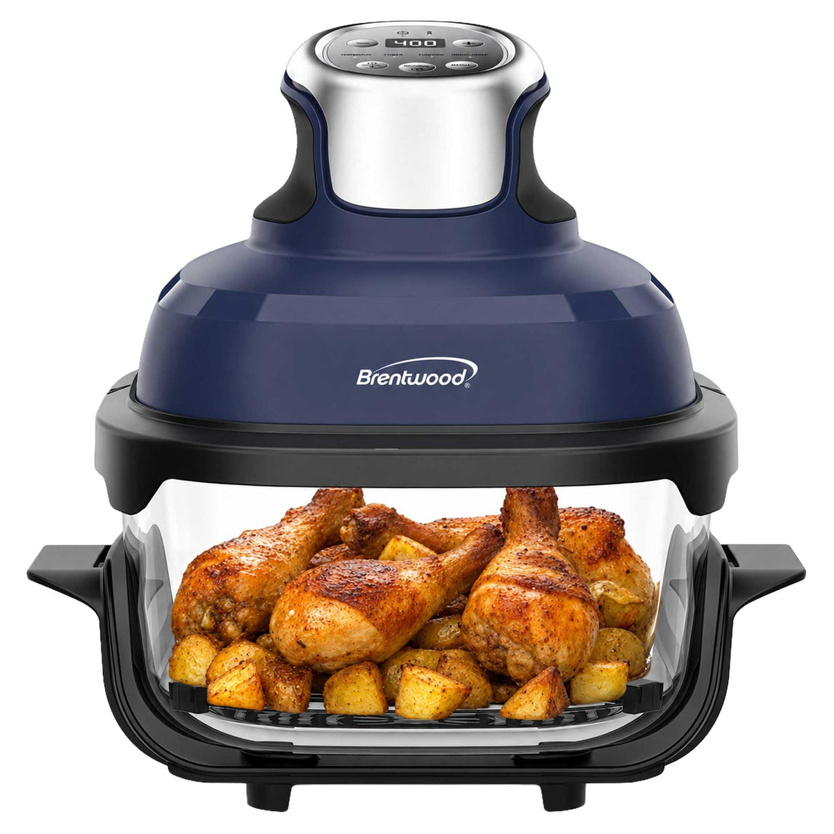 Brentwood 4.5-Quart Digital Glass Air Fryer Blue