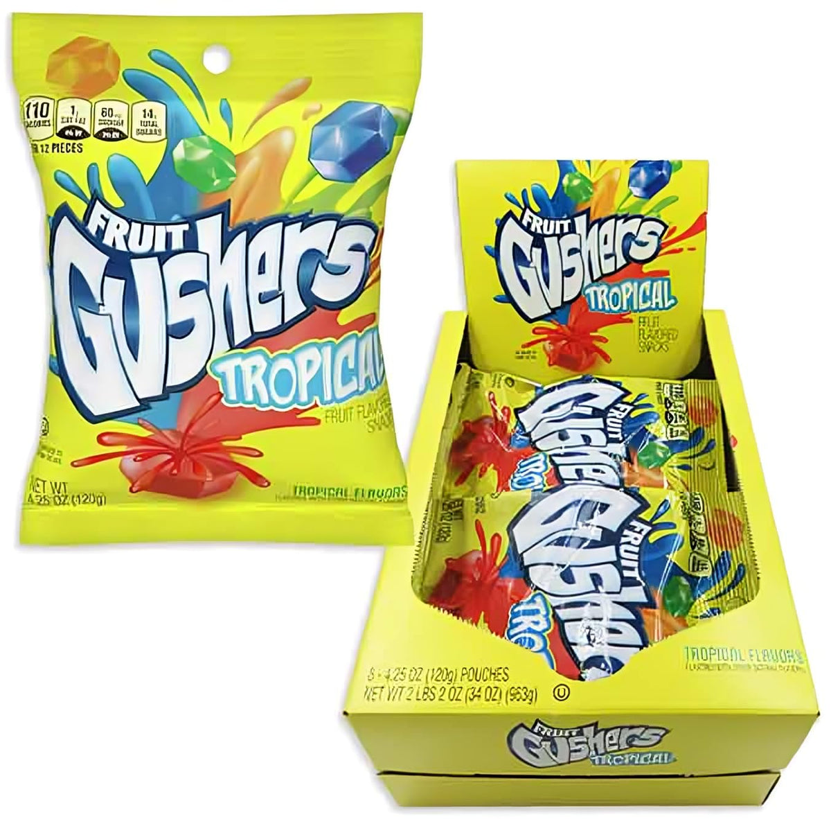 Betty Crocker Gushers Tropical Fruit Snacks 4.25 oz 8 ct