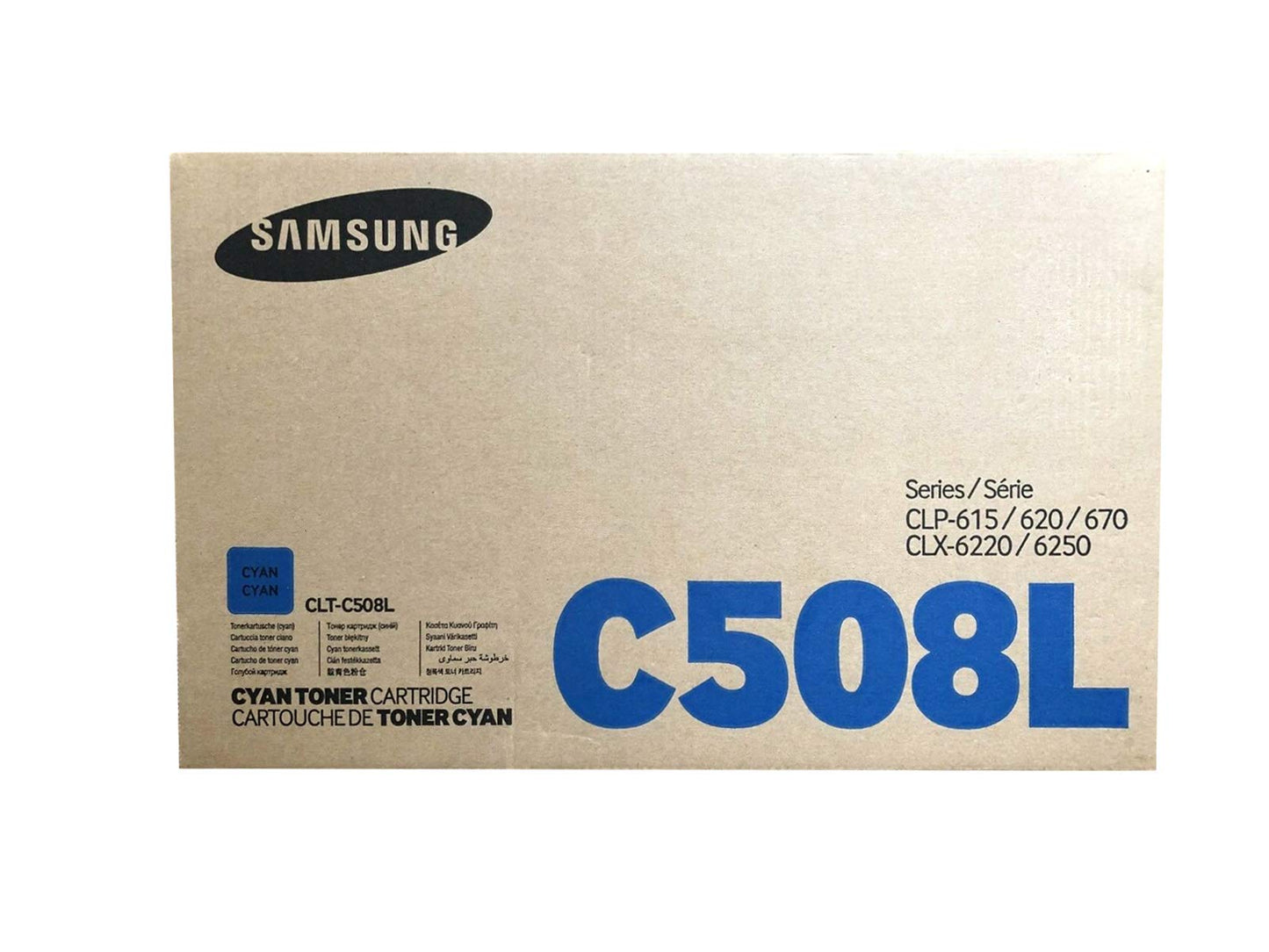 Samsung CLT-C508L CLP-620 670 CLX-6220 6250 Toner Cartridge (Cyan) in Retail Packaging