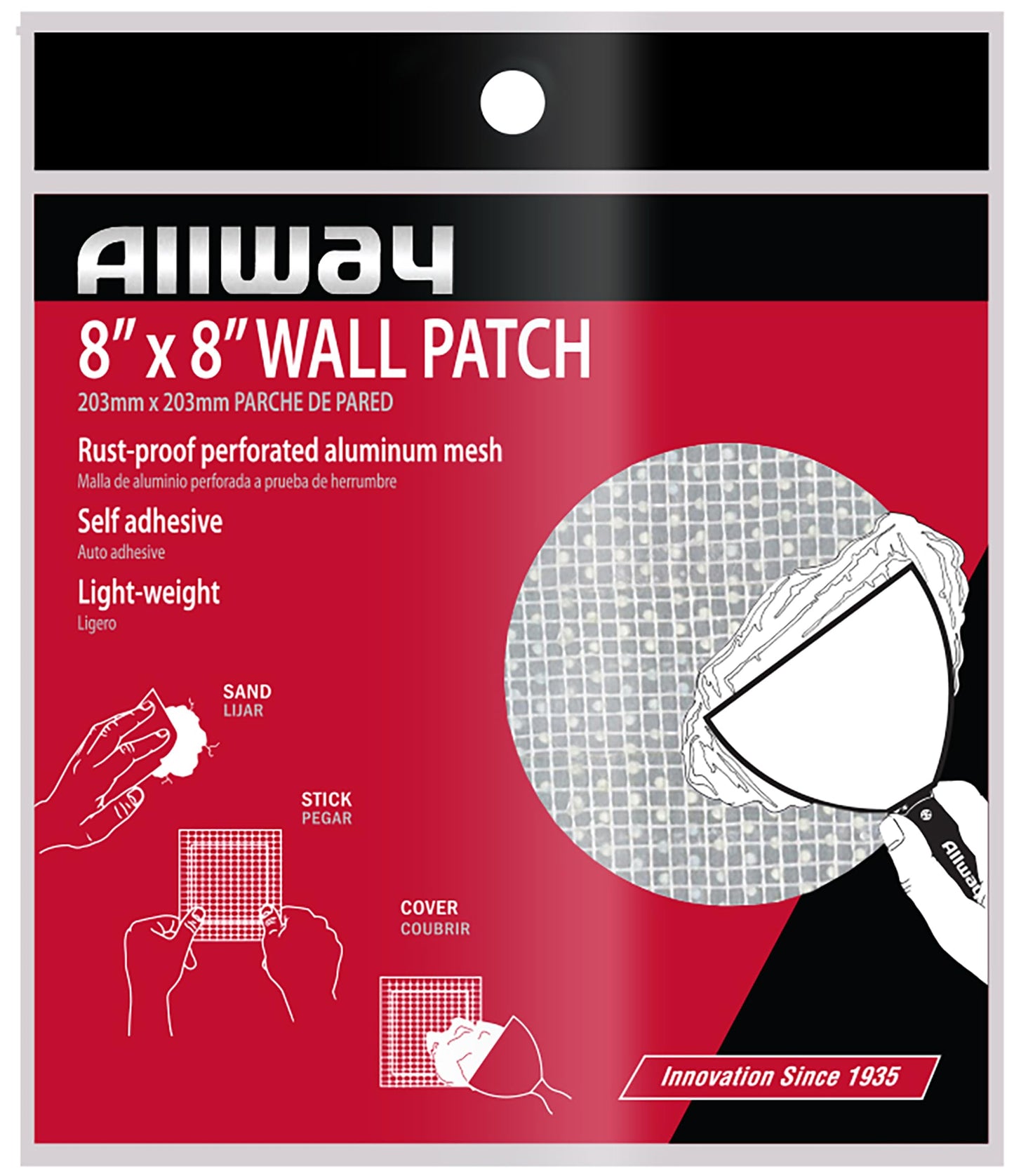 ALLWAY WP8 Self-Adhesive Mesh Drywall Patch 8" x 8"